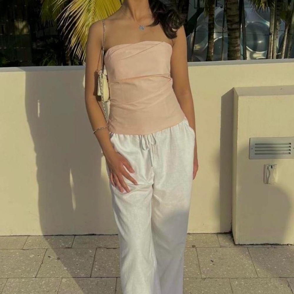 Zara Blush Pink Strapless Tube Top